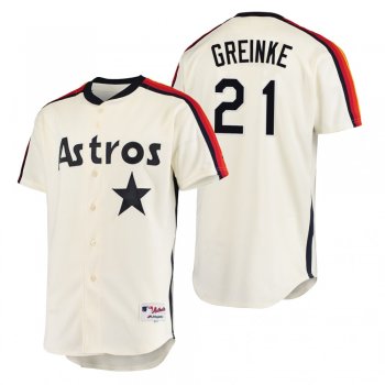 Houston Astros Zack Greinke Cream Oilers vs. Astros Cooperstown Collection Jersey