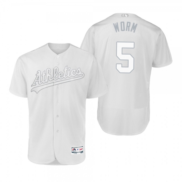 Oakland Athletics Chris Herrmann Worm White 2019 Players' Weekend Authentic Jersey