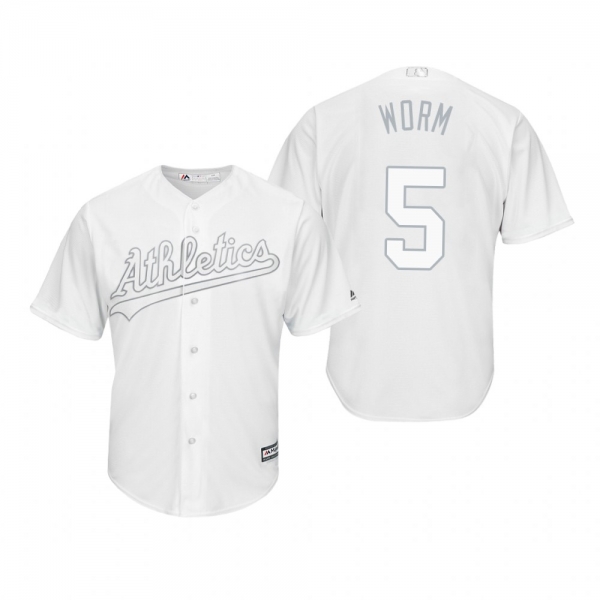 Oakland Athletics Chris Herrmann Worm White 2019 Players' Weekend Replica Jersey