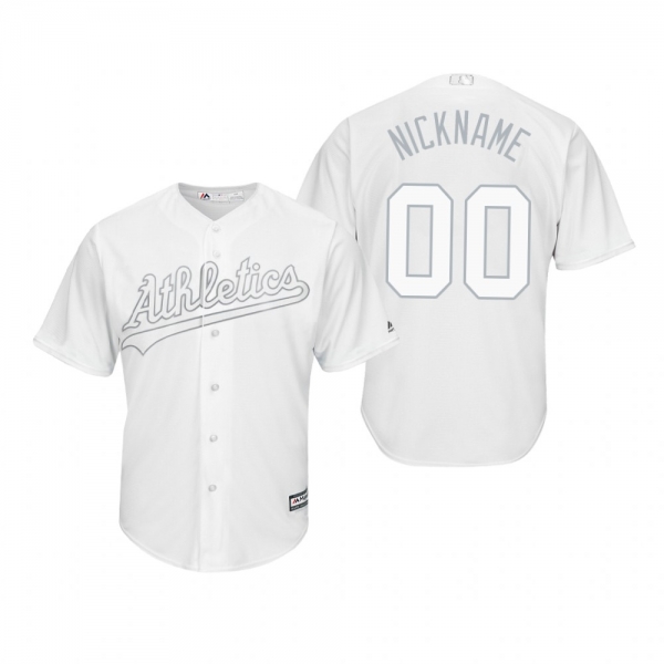 Oakland Athletics Custom White 2019 Players' Weekend Nickname Replica Jersey