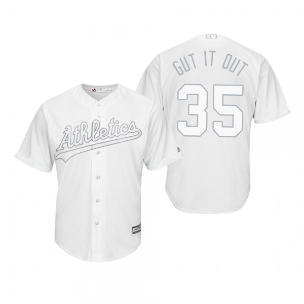 Oakland Athletics Jake Diekman Gut It Out White 2019 Players' Weekend Replica Jersey