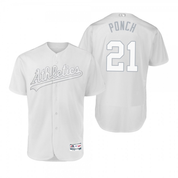 Oakland Athletics Marco Estrada Ponch White 2019 Players' Weekend Authentic Jersey