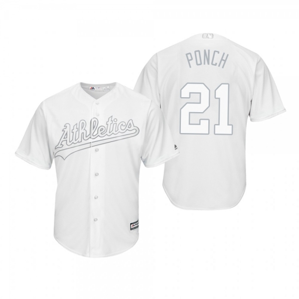 Oakland Athletics Marco Estrada Ponch White 2019 Players' Weekend Replica Jersey