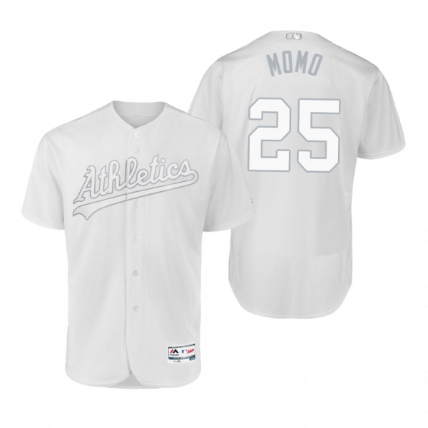 Oakland Athletics Stephen Piscotty Momo White 2019 Players' Weekend Authentic Jersey