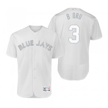 Toronto Blue Jays Brandon Drury B Dru White 2019 Players' Weekend Authentic Nickname Jersey