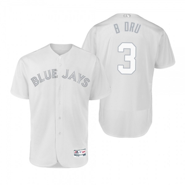 Toronto Blue Jays Brandon Drury B Dru White 2019 Players' Weekend Authentic Nickname Jersey