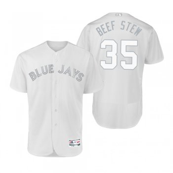 Toronto Blue Jays Brock Stewart Beef Stew White 2019 Players' Weekend Authentic Nickname Jersey