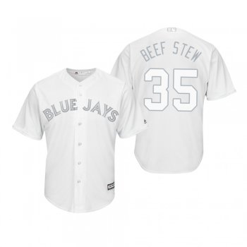 Toronto Blue Jays Brock Stewart Beef Stew White 2019 Players' Weekend Replica Jersey