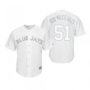 Toronto Blue Jays Ken Giles 100 Miles Giles White 2019 Players' Weekend Replica Jersey