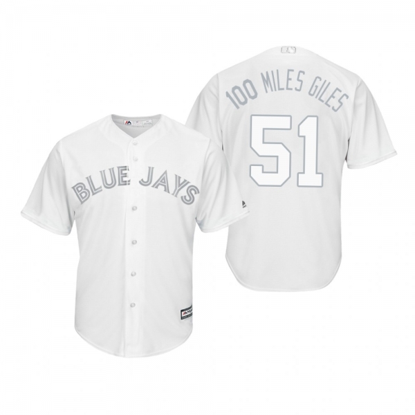 Toronto Blue Jays Ken Giles 100 Miles Giles White 2019 Players' Weekend Replica Jersey