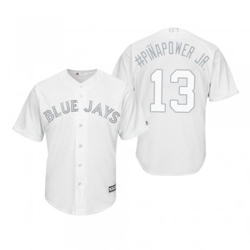 Toronto Blue Jays Lourdes Gurriel Jr. #Pinapower Jr. White 2019 Players' Weekend Replica Jersey