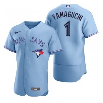 Men's Toronto Blue Jays Shun Yamaguchi Nike Light Blue Authentic 2020 Alternate Jersey