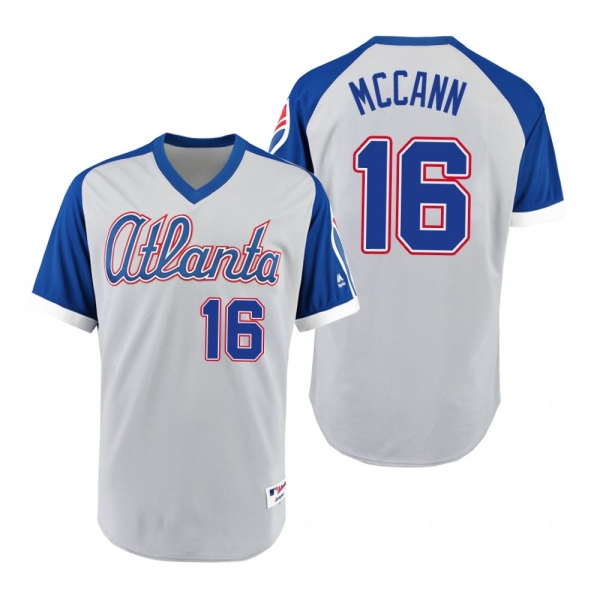 Braves Brian McCann Gray Royal 1979 Turn Back the Clock Authentic Jersey