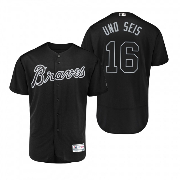 Braves Brian McCann Uno Seis Black 2019 Players' Weekend Authentic Jersey