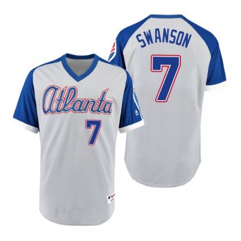 Braves Dansby Swanson Gray Royal 1979 Turn Back the Clock Authentic Jersey