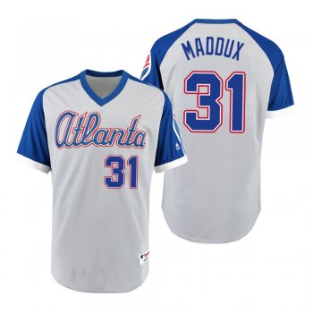 Braves Greg Maddux Gray Royal 1979 Turn Back the Clock Authentic Jersey