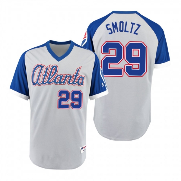 Braves John Smoltz Gray Royal 1979 Turn Back the Clock Authentic Jersey