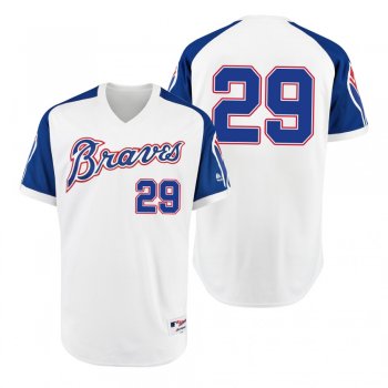 Braves John Smoltz White 1974 Turn Back the Clock Authentic Jersey