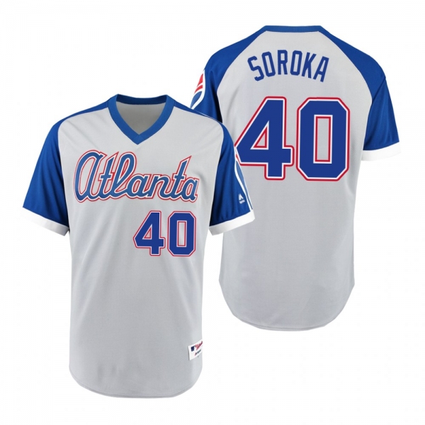 Braves Mike Soroka Gray Royal 1979 Turn Back the Clock Authentic Jersey