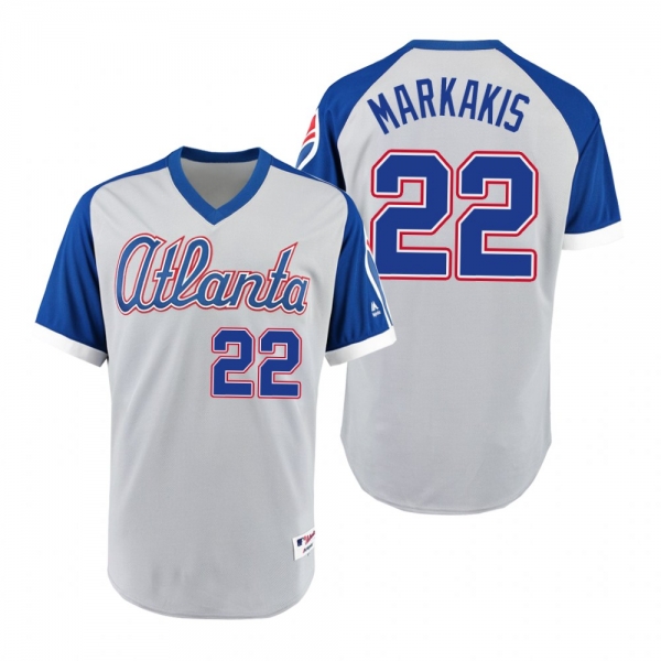 Braves Nick Markakis Gray Royal 1979 Turn Back the Clock Authentic Jersey