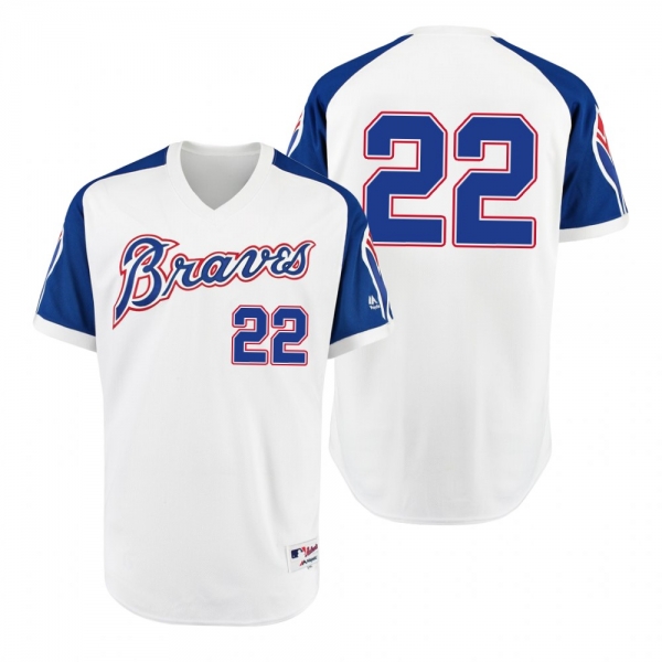 Braves Nick Markakis White 1974 Turn Back the Clock Authentic Jersey