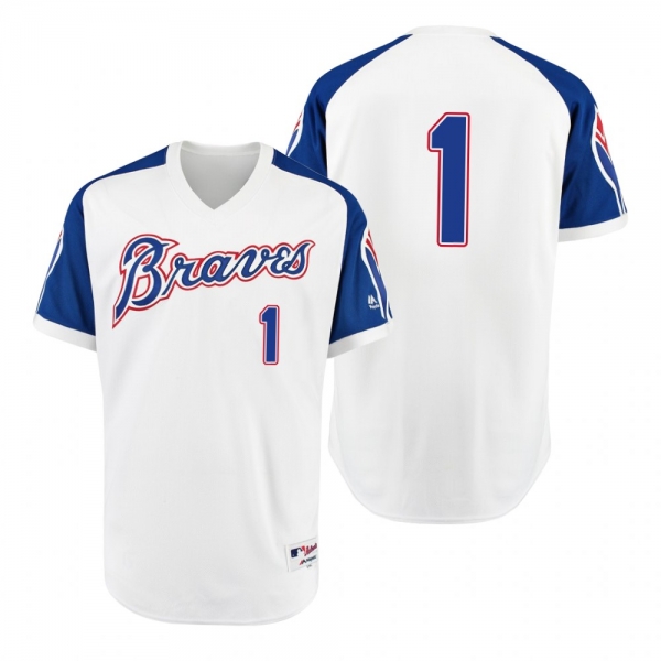 Braves Ozzie Albies White 1974 Turn Back the Clock Authentic Jersey