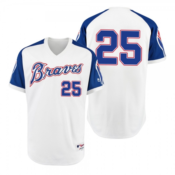 Braves Tyler Flowers White 1974 Turn Back the Clock Authentic Jersey