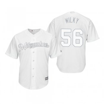 Milwaukee Brewers Aaron Wilkerson Wilky White 2019 Players' Weekend Replica Jersey