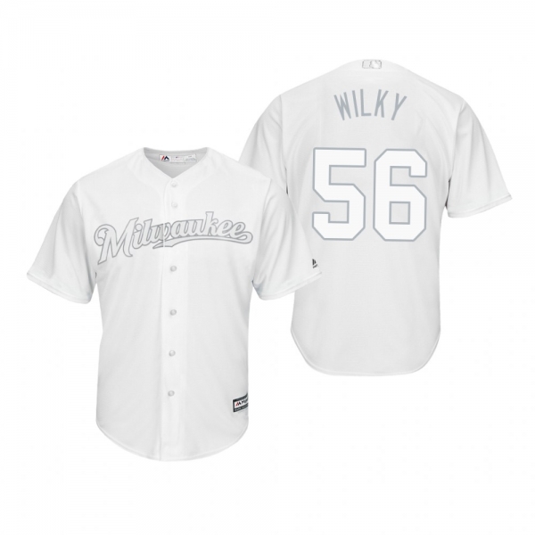 Milwaukee Brewers Aaron Wilkerson Wilky White 2019 Players' Weekend Replica Jersey