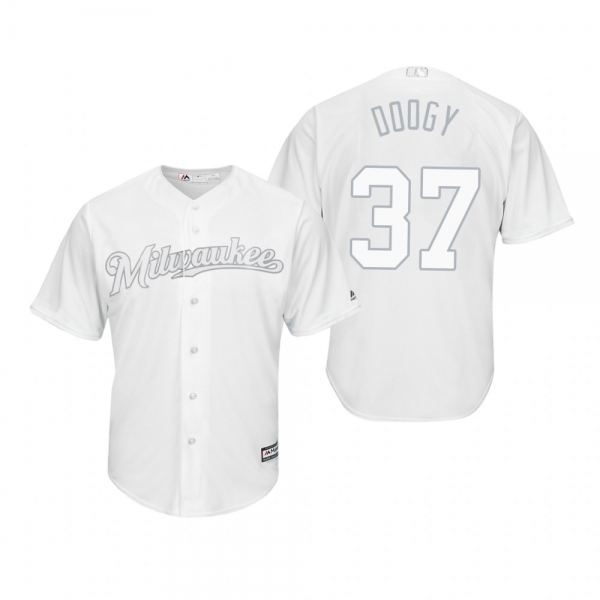 Milwaukee Brewers Adrian Houser Doogy White 2019 Players' Weekend Replica Jersey