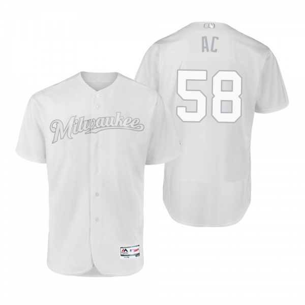 Milwaukee Brewers Alex Claudio AC White 2019 Players' Weekend Authentic Jersey