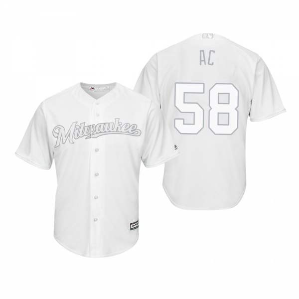 Milwaukee Brewers Alex Claudio AC White 2019 Players' Weekend Replica Jersey