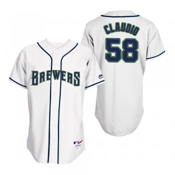 Brewers Alex Claudio White 1994 Turn Back the Clock Throwback Jersey