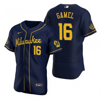 Men's Milwaukee Brewers Ben Gamel Nike Navy Authentic 2020 Alternate Jersey