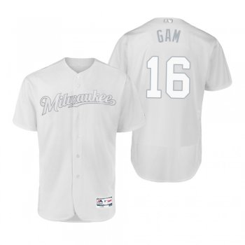 Milwaukee Brewers Ben Gamel Gam White 2019 Players' Weekend Authentic Jersey