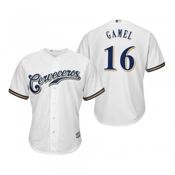 Ben Gamel Milwaukee Brewers White Hispanic Heritage Cool Base Jersey