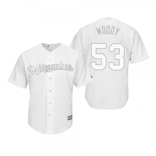 Milwaukee Brewers Brandon Woodruff Woody White 2019 Players' Weekend Replica Jersey