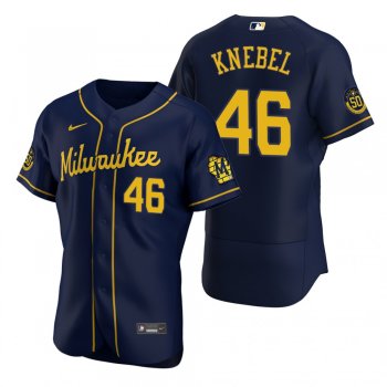 Men's Milwaukee Brewers Corey Knebel Nike Navy Authentic 2020 Alternate Jersey