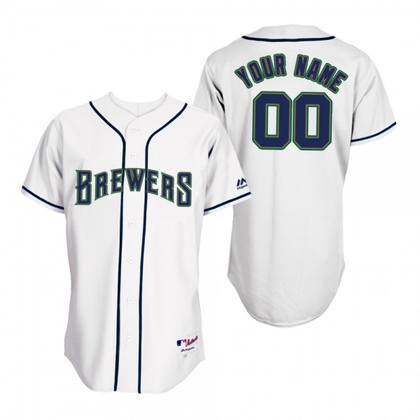 Brewers Custom White 1994 Turn Back the Clock Throwback Jersey