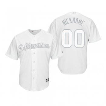 Milwaukee Brewers Custom White 2019 Players' Weekend Nickname Replica Jersey