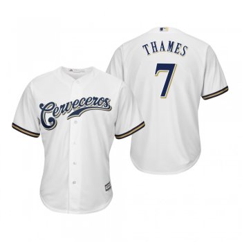 Eric Thames Milwaukee Brewers White Hispanic Heritage Cool Base Jersey