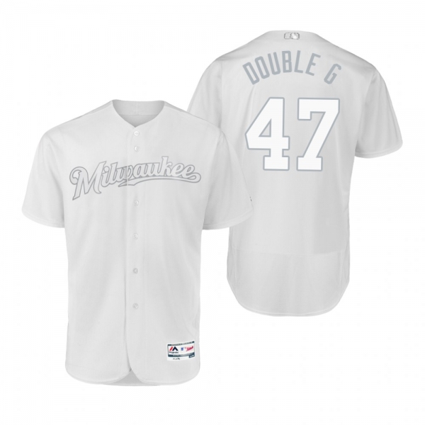 Milwaukee Brewers Gio Gonzalez Double G White 2019 Players' Weekend Authentic Jersey