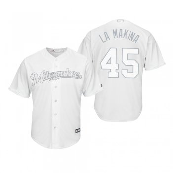 Milwaukee Brewers Jhoulys Chacin La Makina White 2019 Players' Weekend Replica Jersey