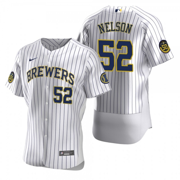 Men's Milwaukee Brewers Jimmy Nelson Nike White Authentic 2020 Home Jersey