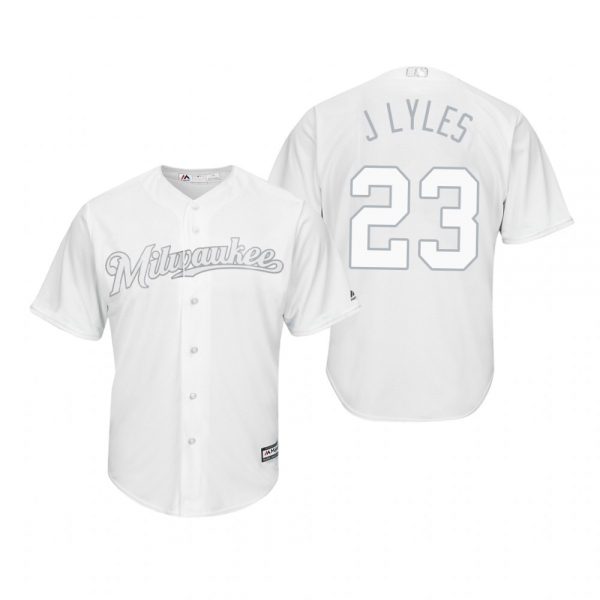 Milwaukee Brewers Jordan Lyles J Lyles White 2019 Players' Weekend Replica Jersey