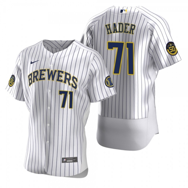 Men's Milwaukee Brewers Josh Hader Nike White Authentic 2020 Home Jersey