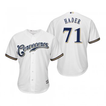 Josh Hader Milwaukee Brewers White Hispanic Heritage Cool Base Jersey