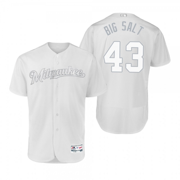 Milwaukee Brewers Matt Albers Big Salt White 2019 Players' Weekend Authentic Jersey