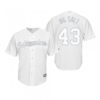 Milwaukee Brewers Matt Albers Big Salt White 2019 Players' Weekend Replica Jersey