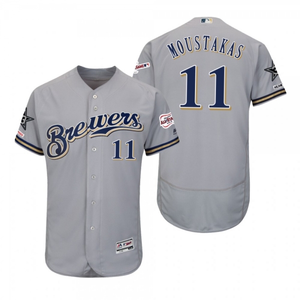 Mike Moustakas Milwaukee Brewers Gray Flex Base 2019 MLB All-Star Game Jersey